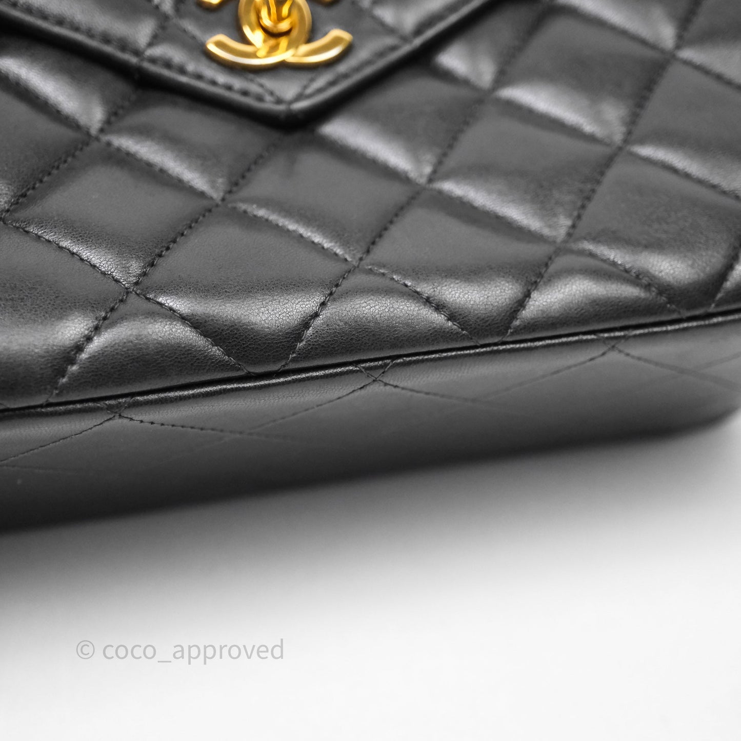 Chanel Vintage Black Lambskin Flap Bag 24K Gold Hardware