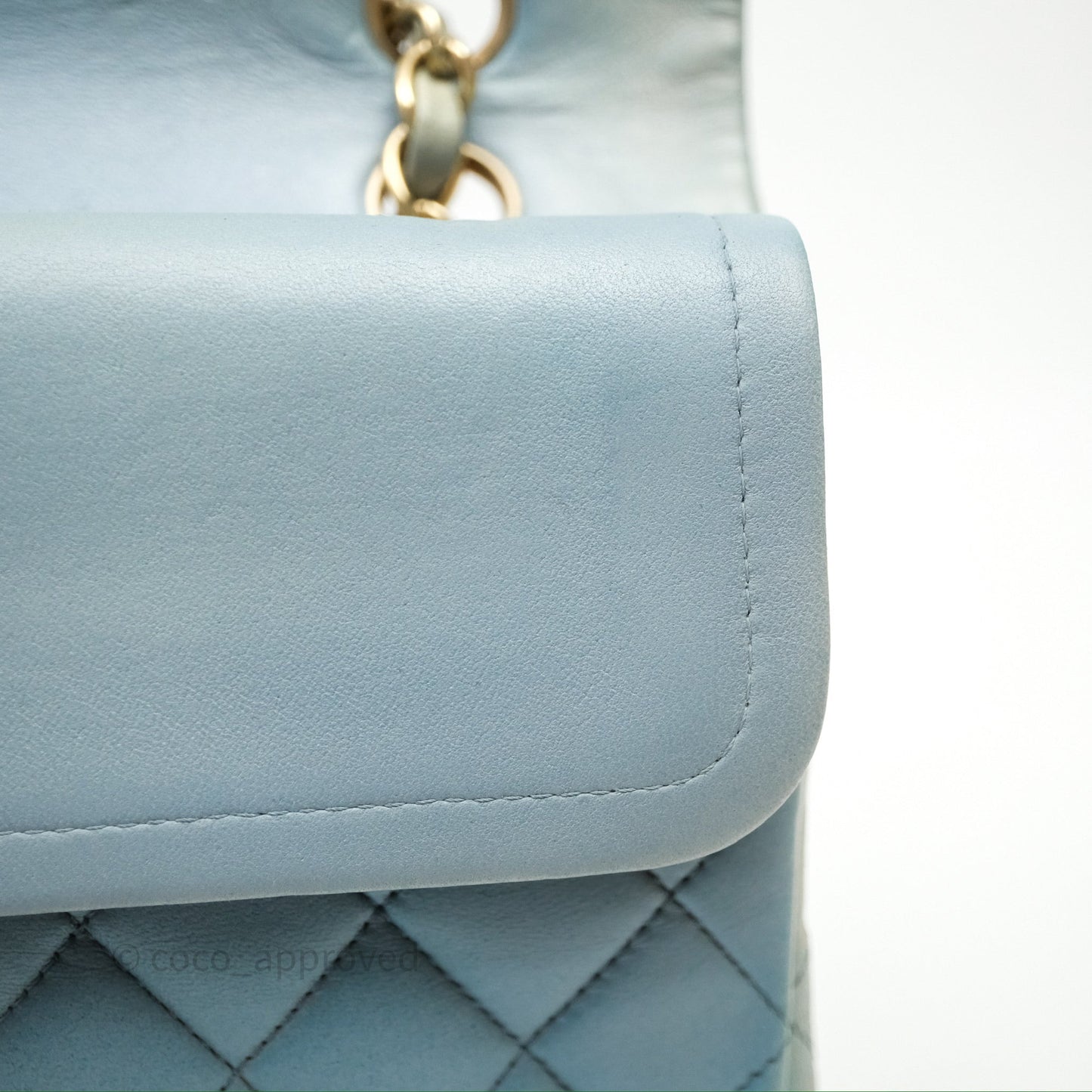 Chanel Classic M/L Medium Flap Quilted Ombre Blue Lambskin Gold Hardware
