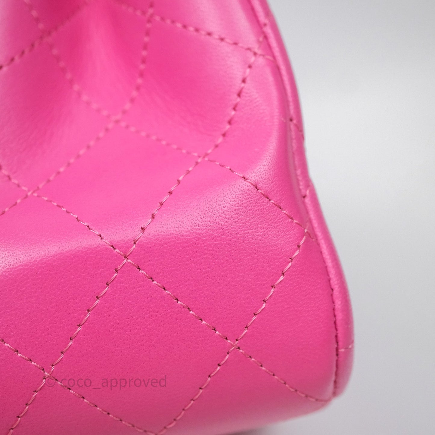 Chanel Mini Square Flap Quilted Pink Lambskin Silver Hardware