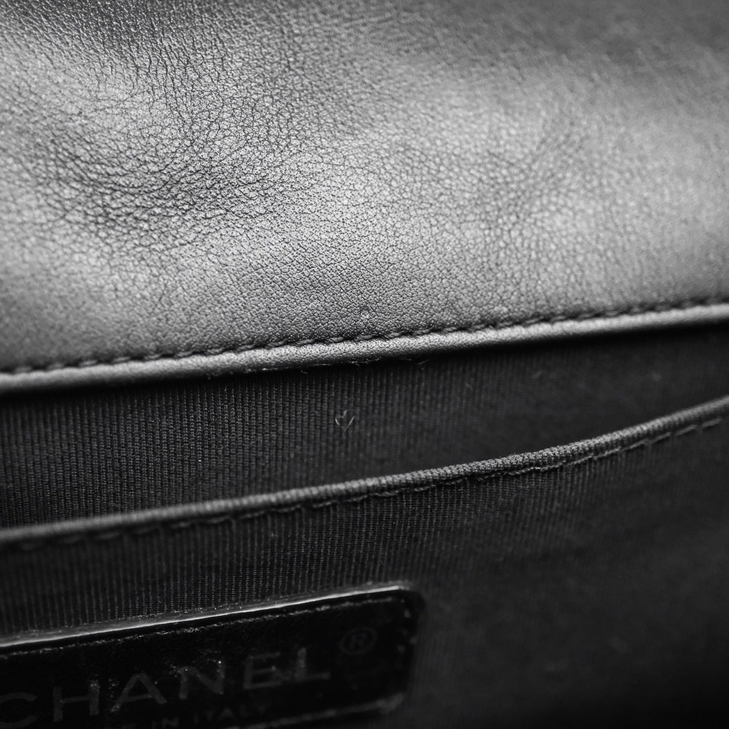 Chanel Quilted Medium Boy Black Lambskin Ruthenium Hardware