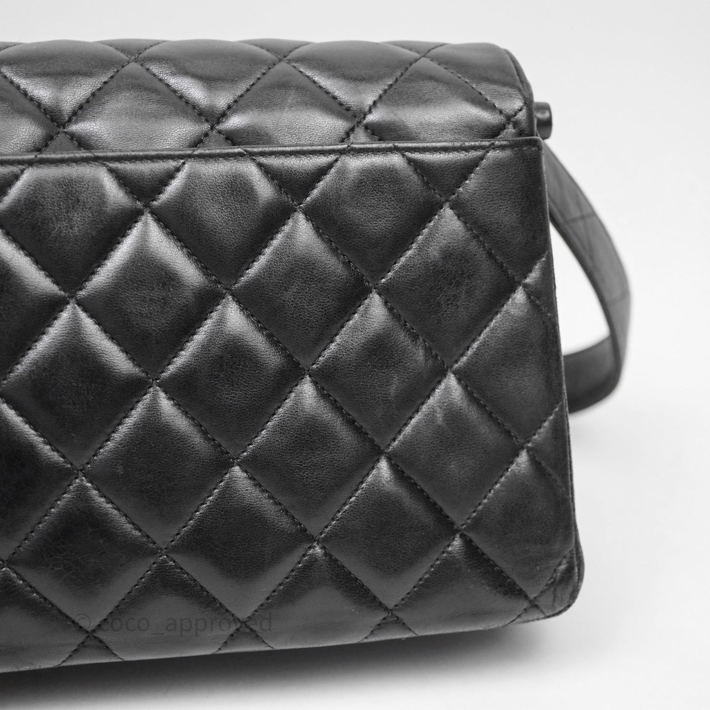 Chanel Vintage Black Lambskin Flap Bag 24K Gold Hardware