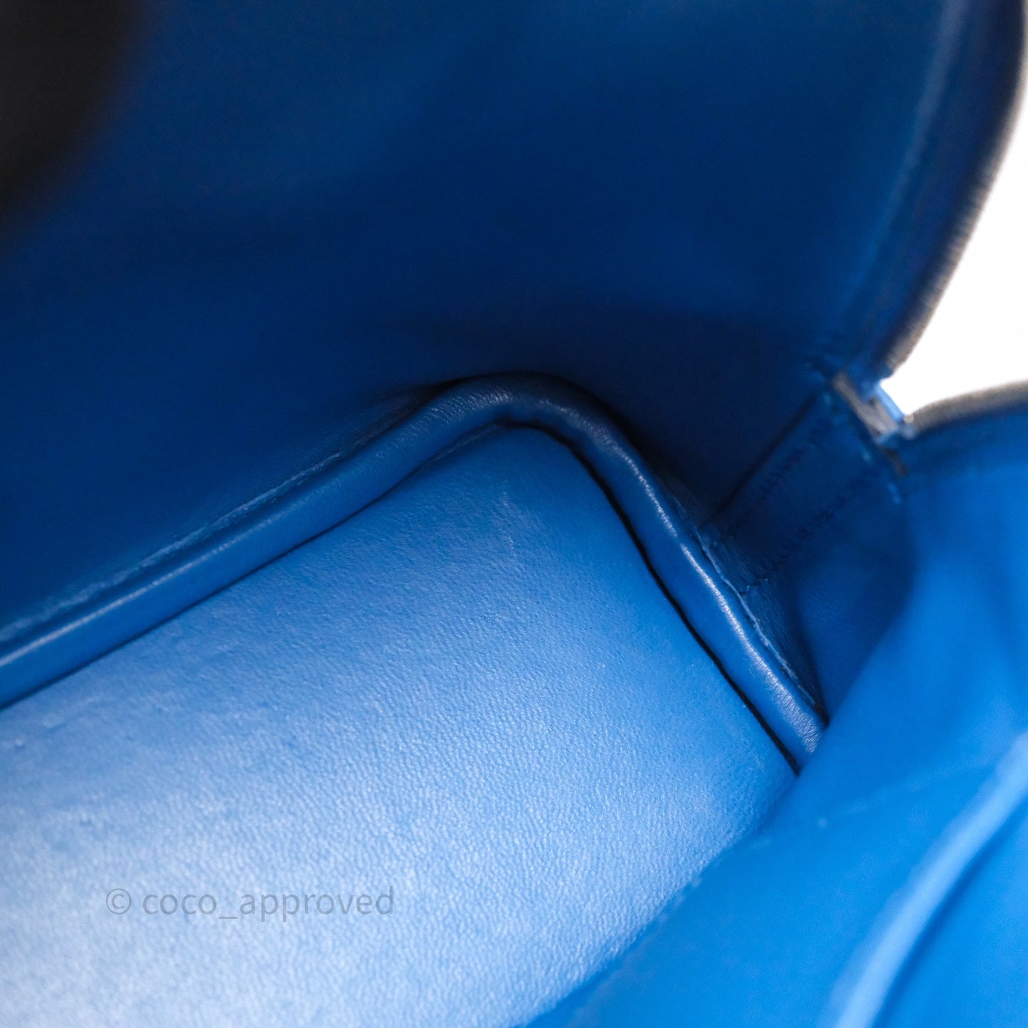 Hermes Mini Bolide 1923 Veau evercolor Bleu Zellige I7 Palladium Hardware