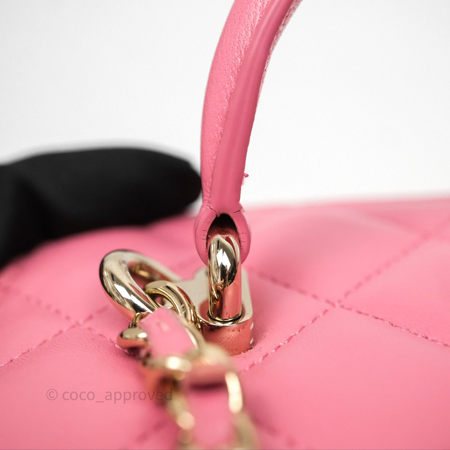 Chanel Vanity Rectangular Top Handle Pink Lambskin Gold Hardware