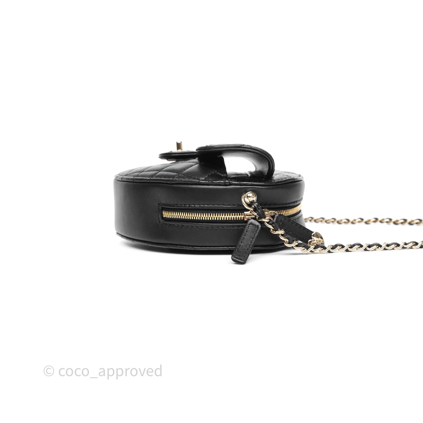 Chanel Large Heart Bag Black Lambskin Gold Hardware 22S