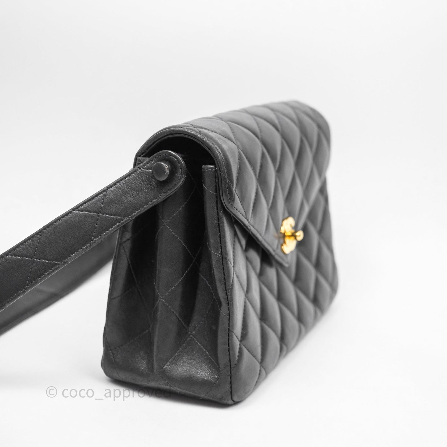 Chanel Vintage Black Lambskin Flap Bag 24K Gold Hardware