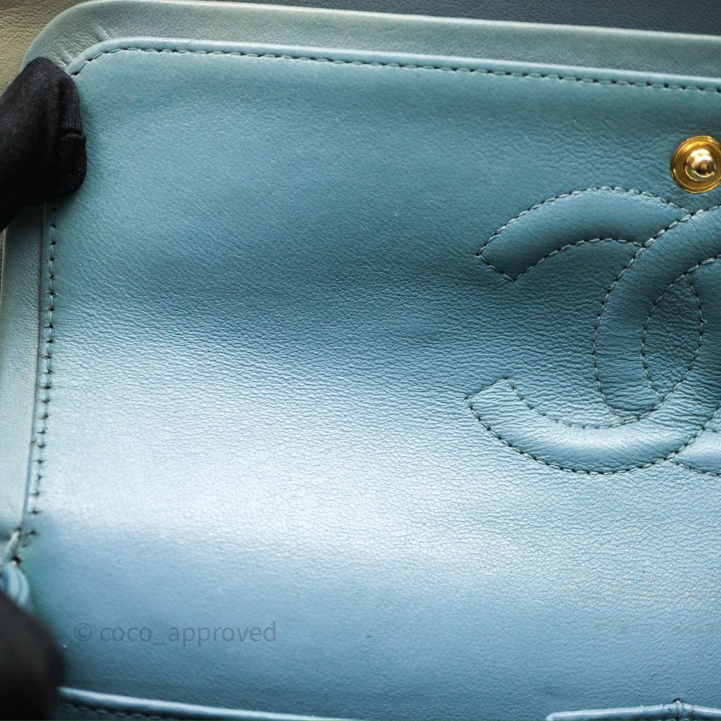 Chanel Classic M/L Medium Flap Quilted Ombre Blue Lambskin Gold Hardware