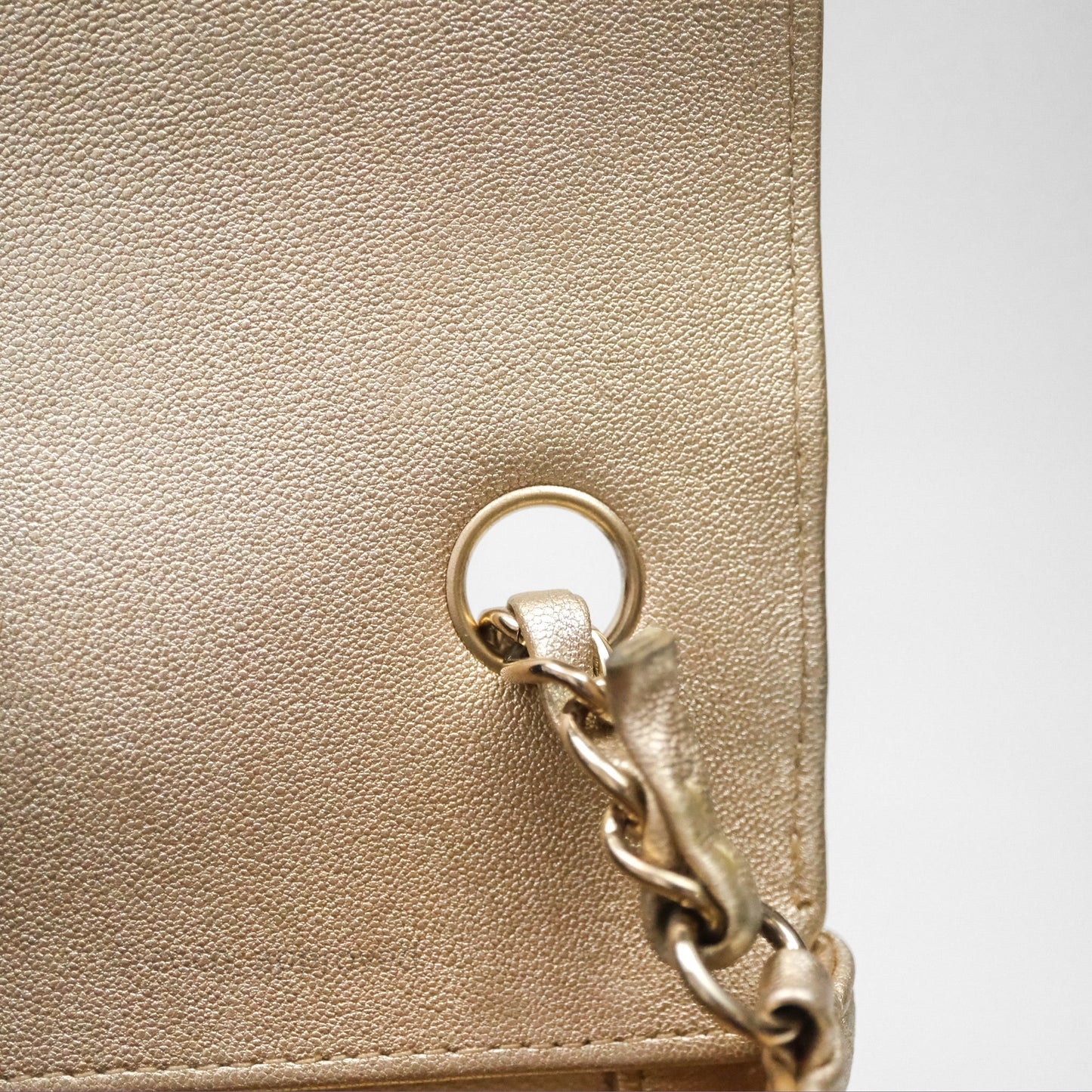 Chanel Quilted Mini Rectangular Iridescent Gold Lambskin Gold Hardware