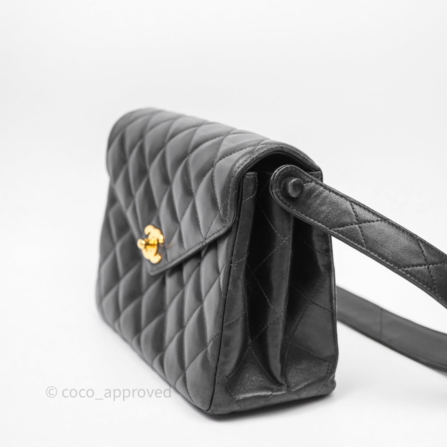 Chanel Vintage Black Lambskin Flap Bag 24K Gold Hardware