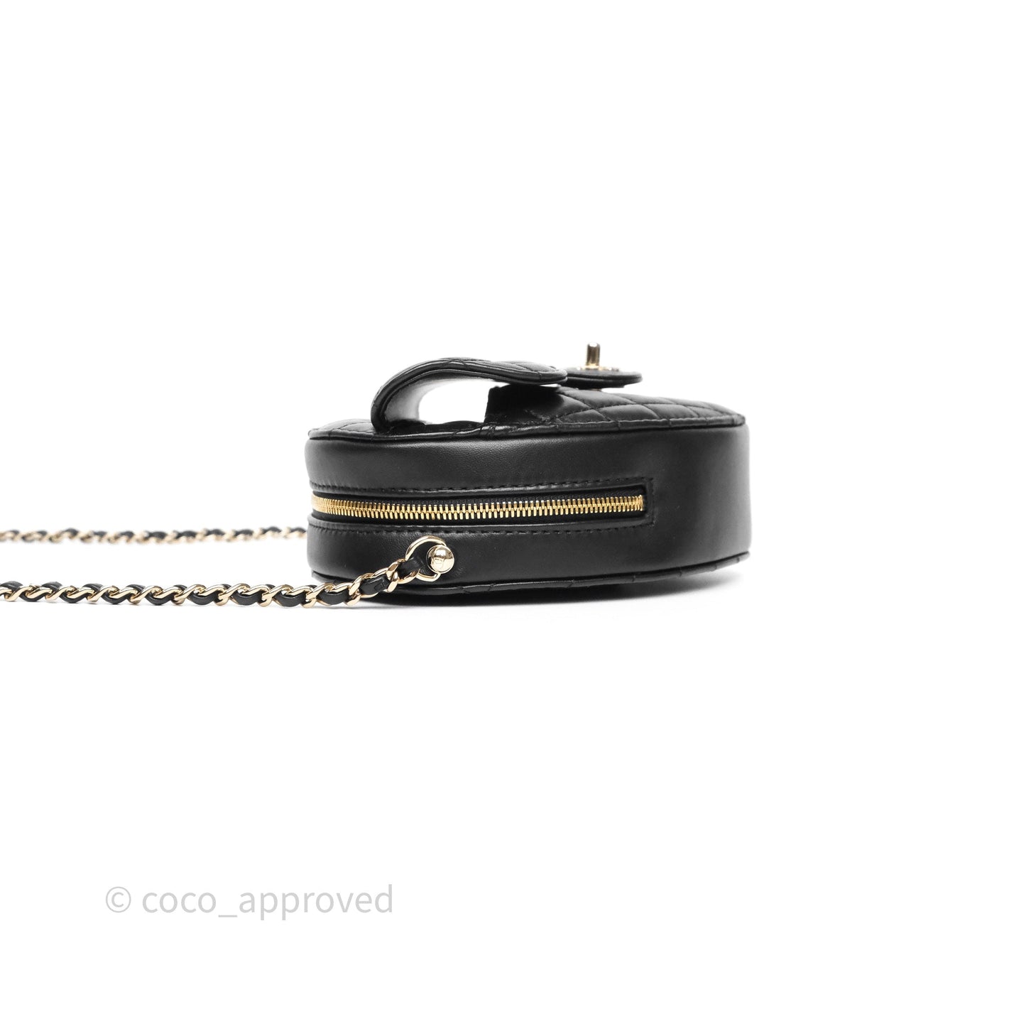 Chanel Large Heart Bag Black Lambskin Gold Hardware 22S