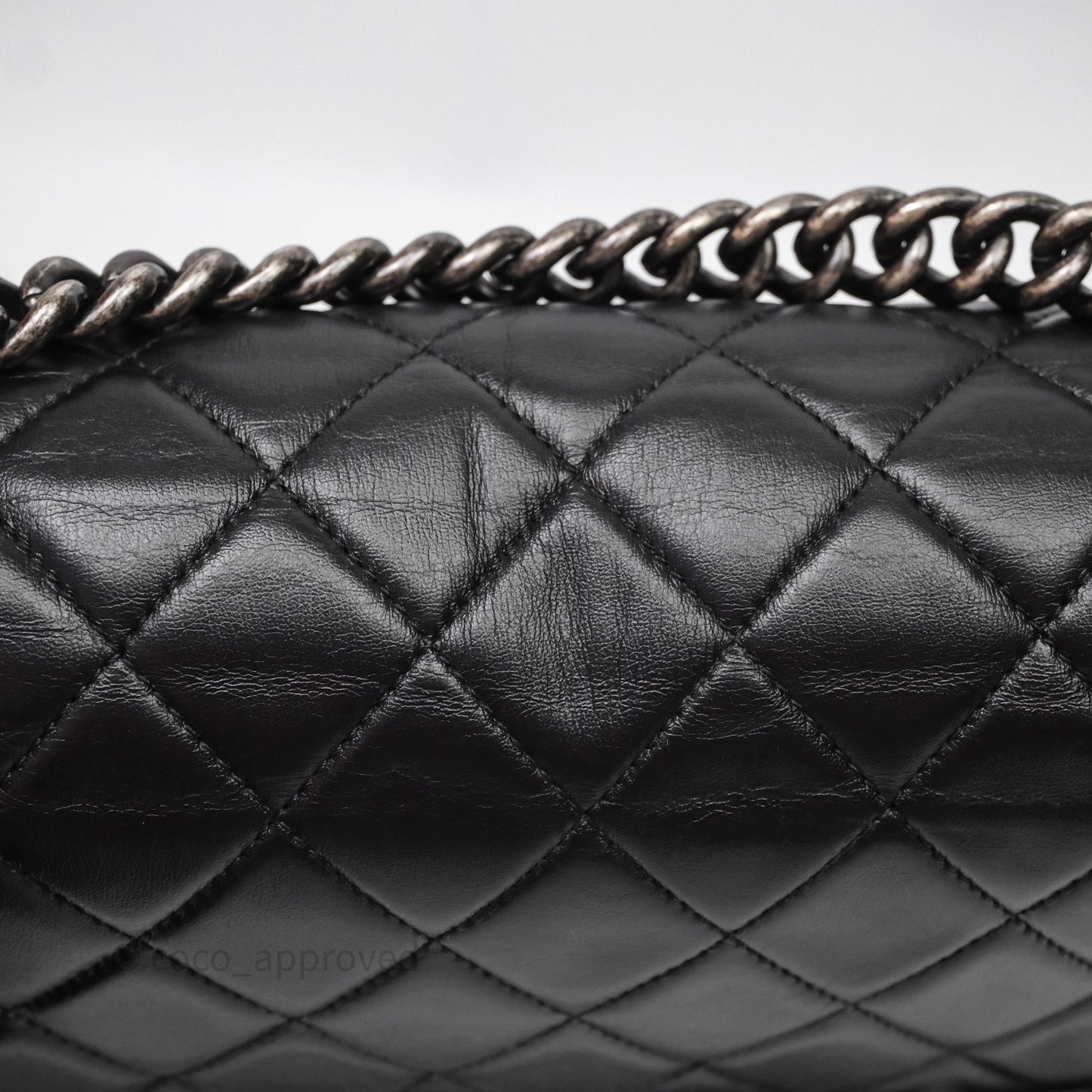 Chanel Quilted Medium Boy Black Lambskin Ruthenium Hardware