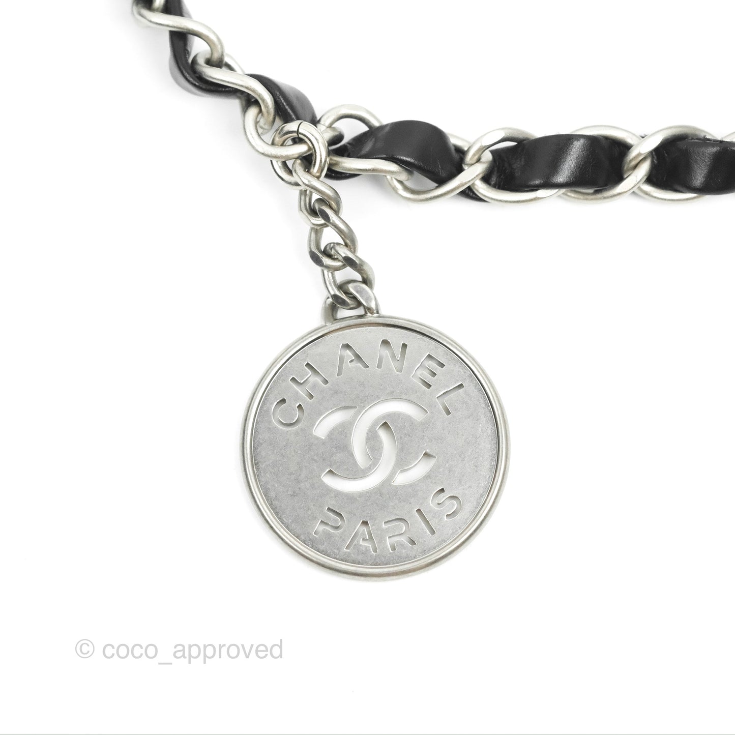 Chanel 22 Small Black Shiny Calfskin Matte Silver Hardware