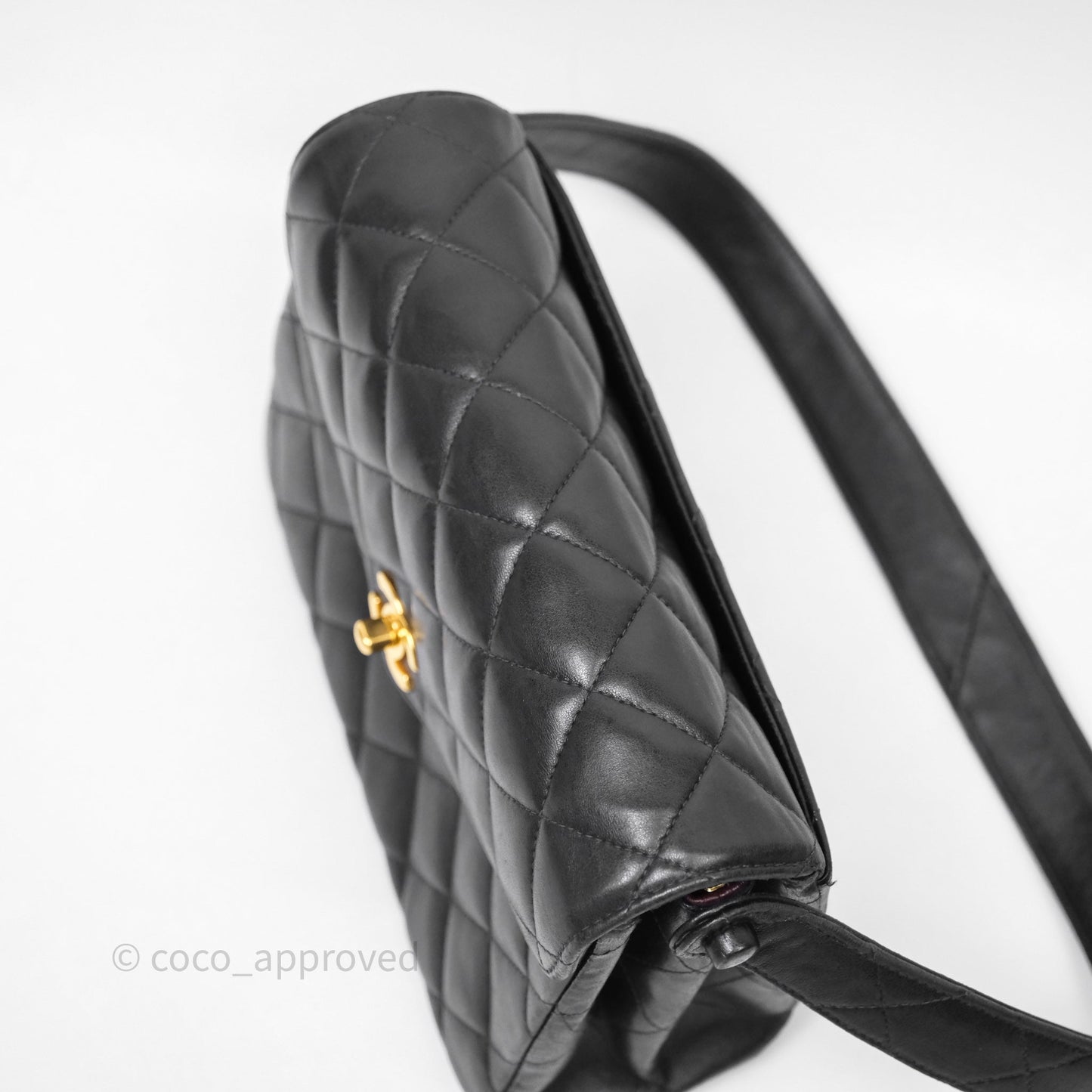 Chanel Vintage Black Lambskin Flap Bag 24K Gold Hardware
