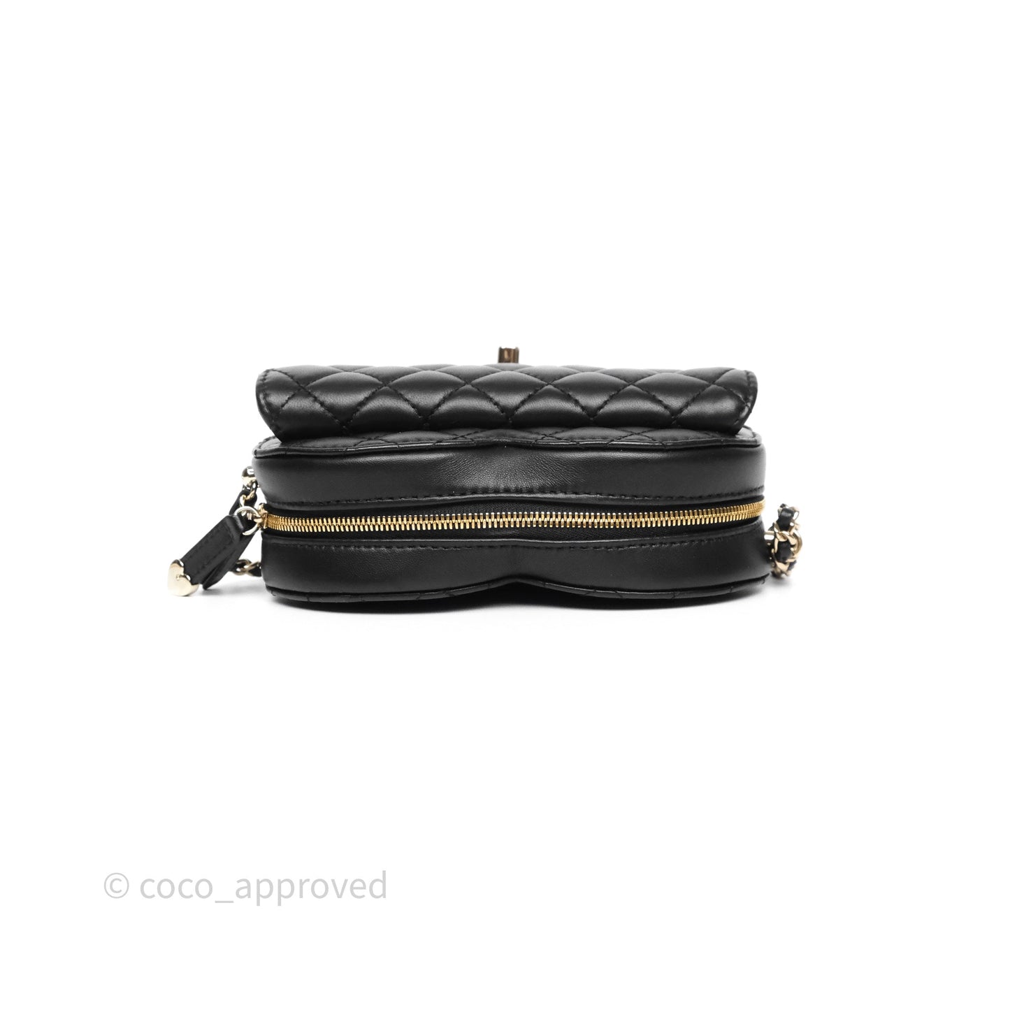 Chanel Large Heart Bag Black Lambskin Gold Hardware 22S