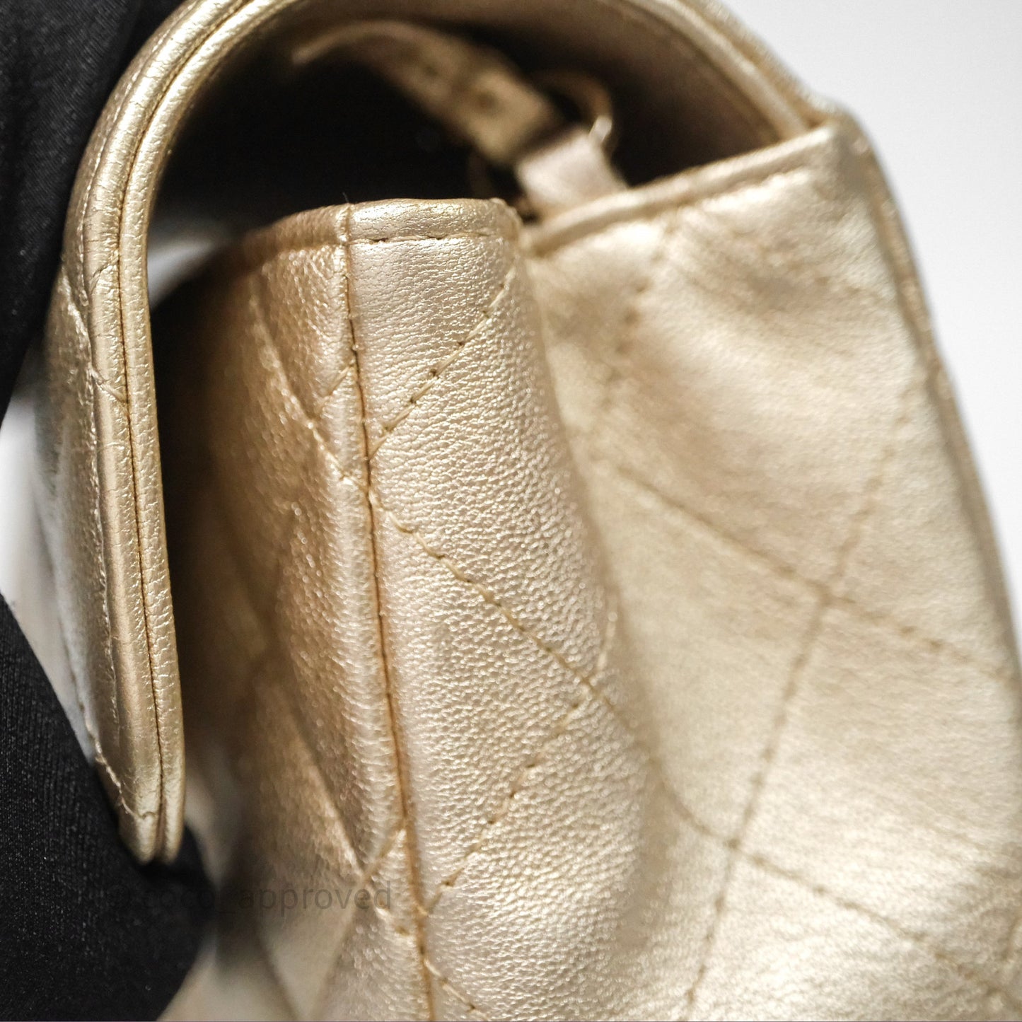 Chanel Quilted Mini Rectangular Iridescent Gold Lambskin Gold Hardware
