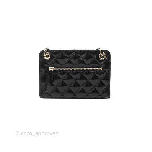 Chanel Quilted Clutch With Chain Black Gold Hardware