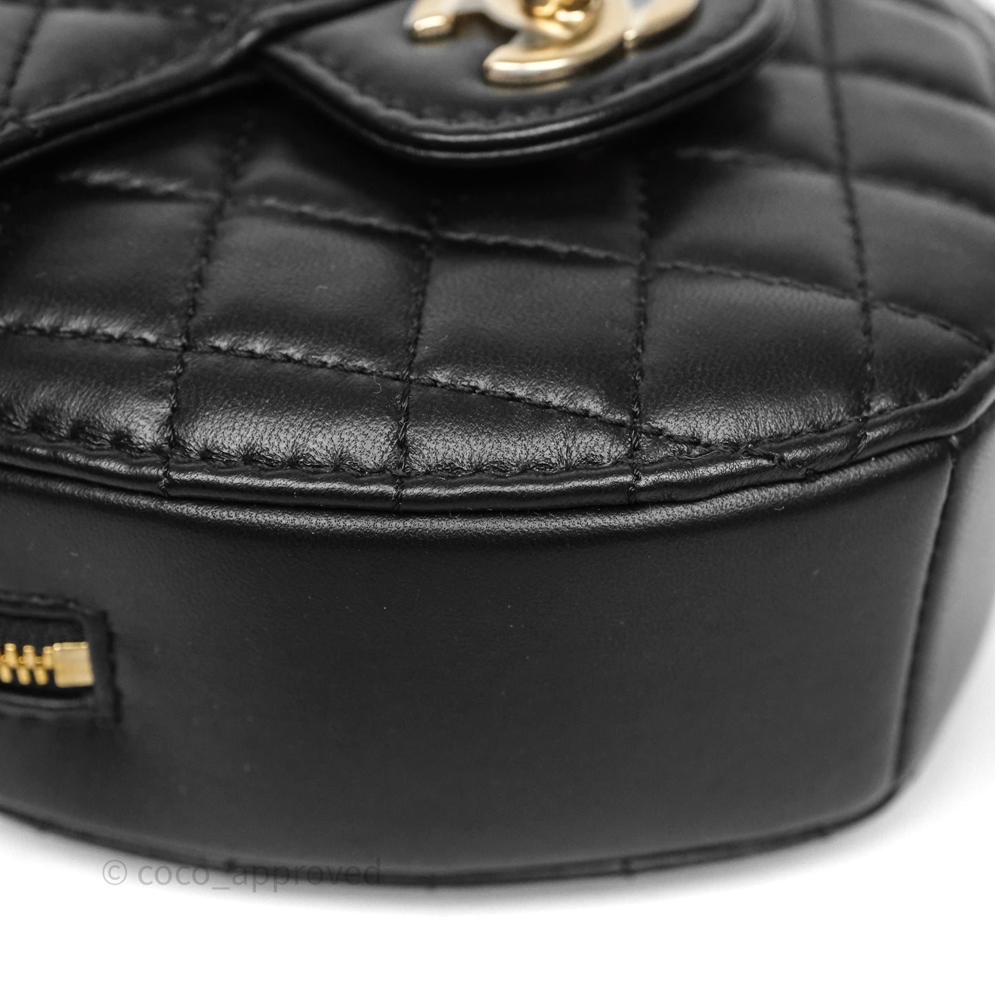 Chanel Large Heart Bag Black Lambskin Gold Hardware 22S