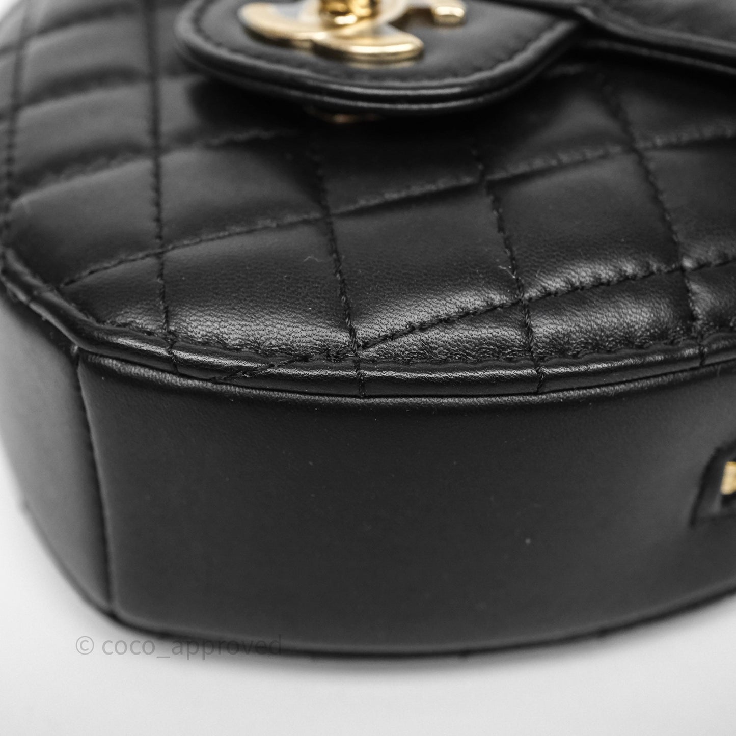 Chanel Large Heart Bag Black Lambskin Gold Hardware 22S