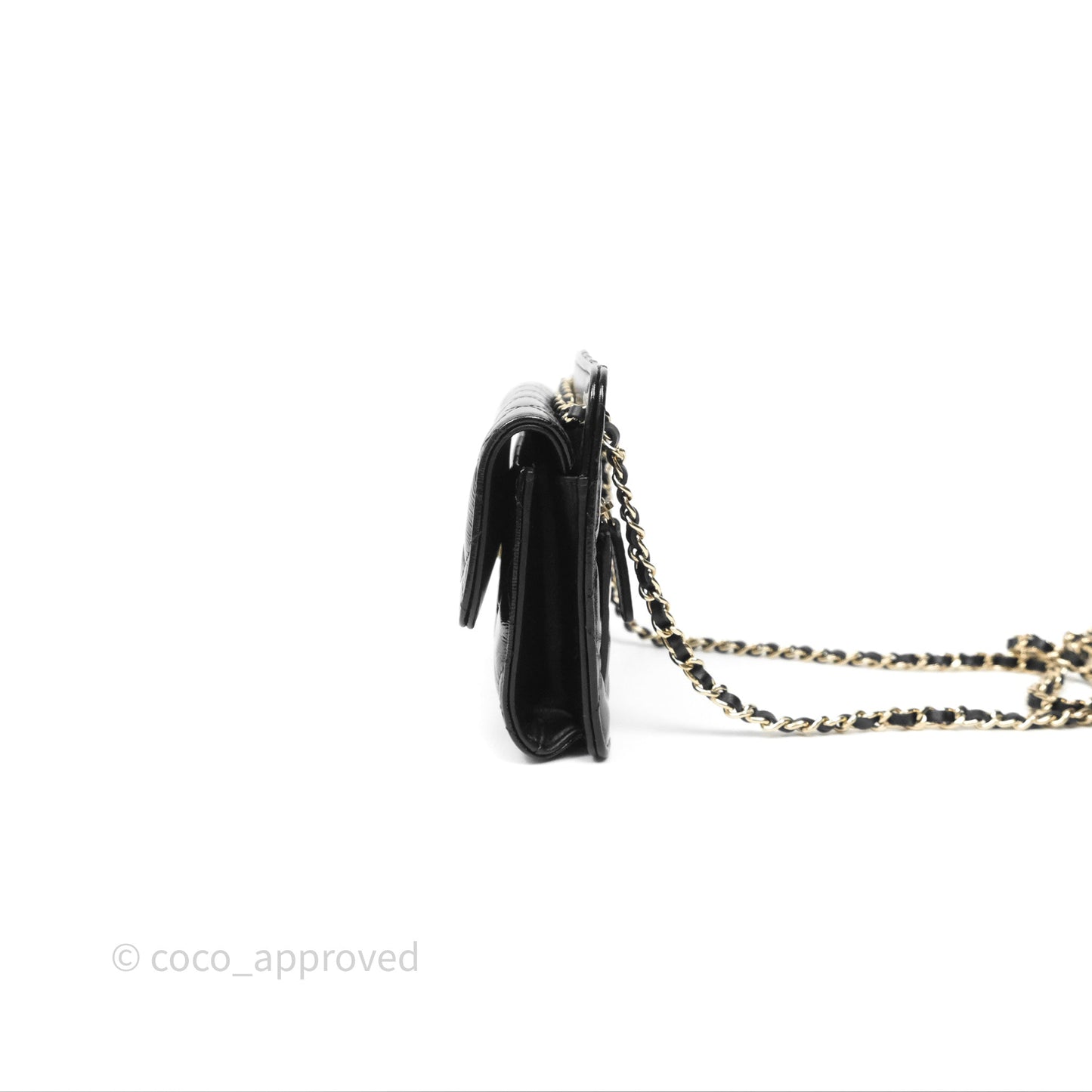 Chanel Quilted Clutch With Chain Black Gold Hardware
