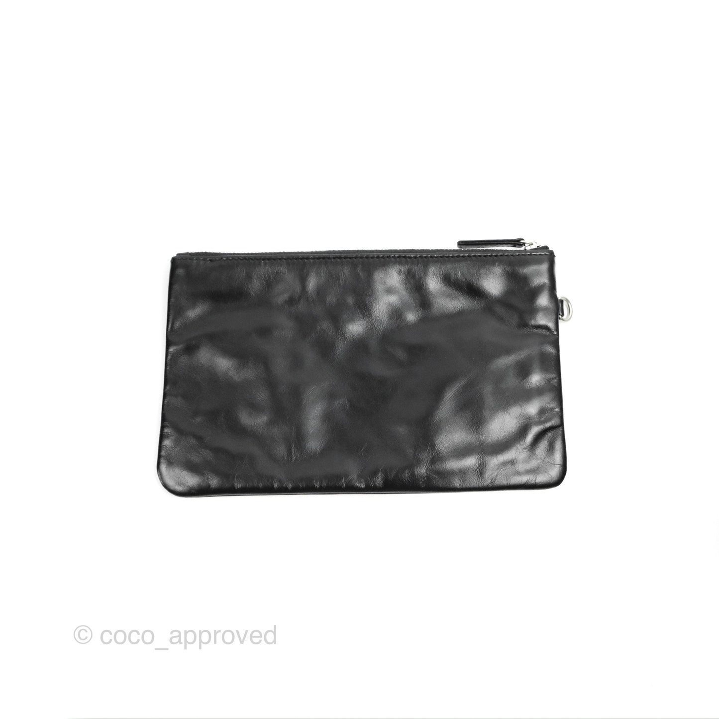 Chanel 22 Small Black Shiny Calfskin Matte Silver Hardware