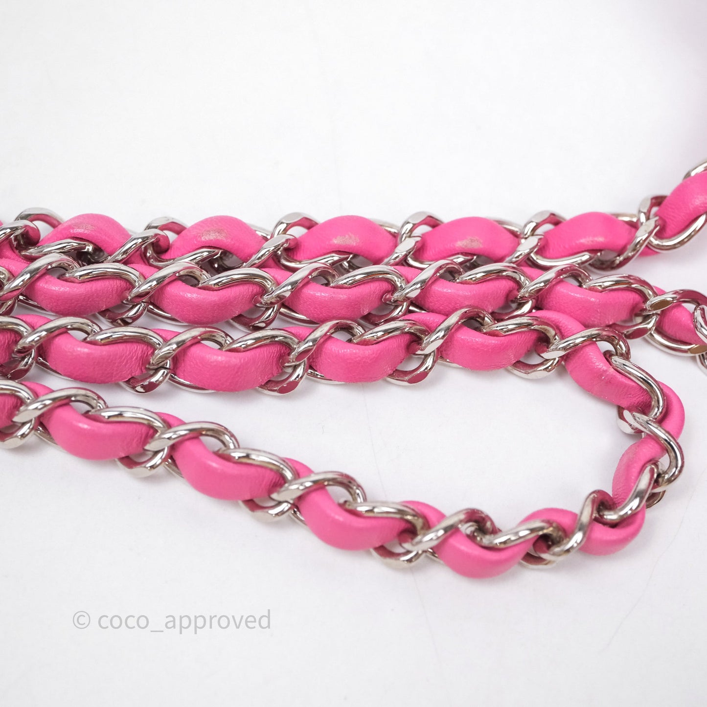 Chanel Mini Square Flap Quilted Pink Lambskin Silver Hardware