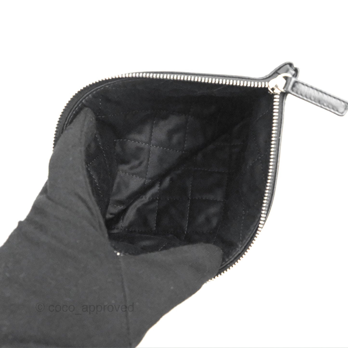 Chanel 22 Small Black Shiny Calfskin Matte Silver Hardware