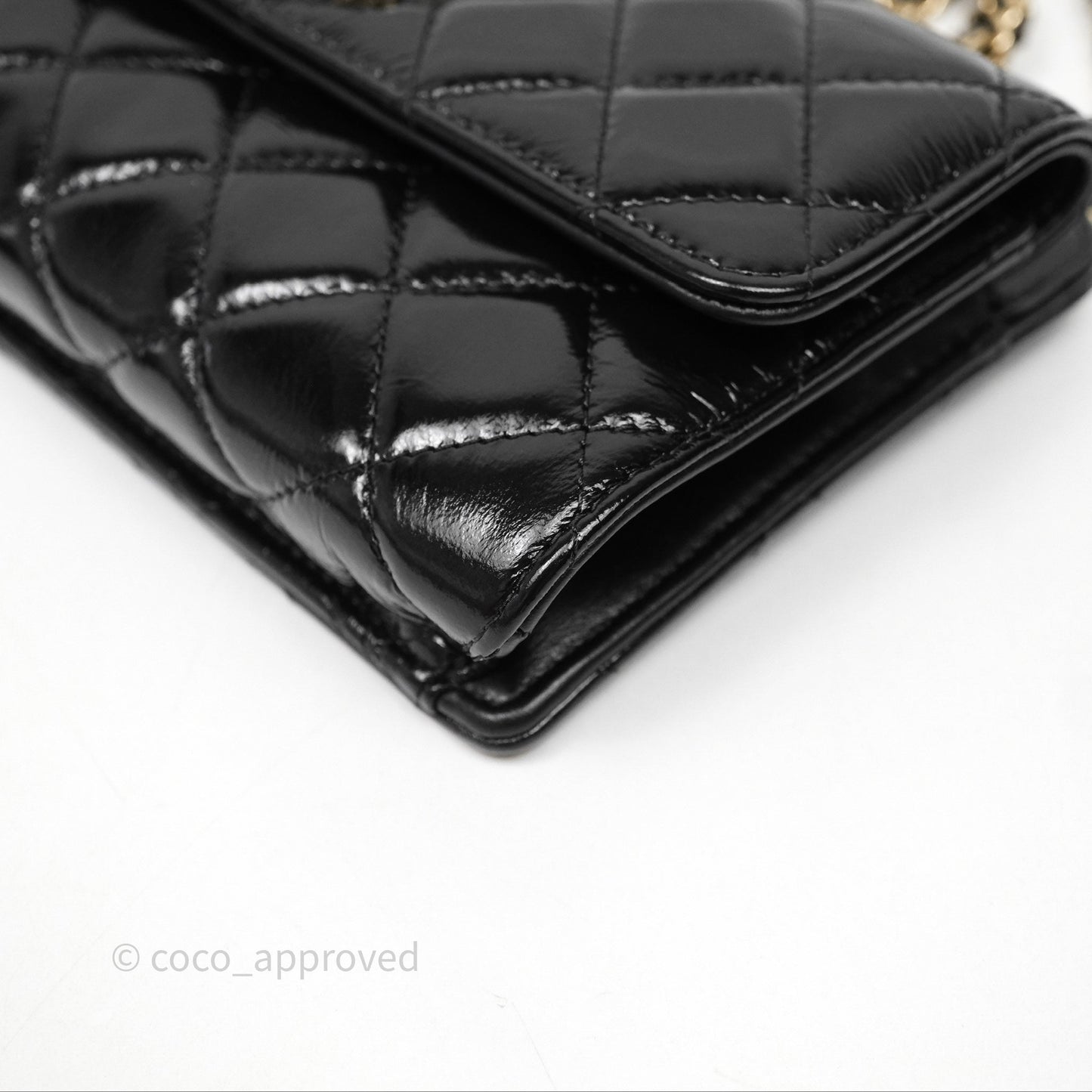 Chanel Quilted Clutch With Chain Black Gold Hardware