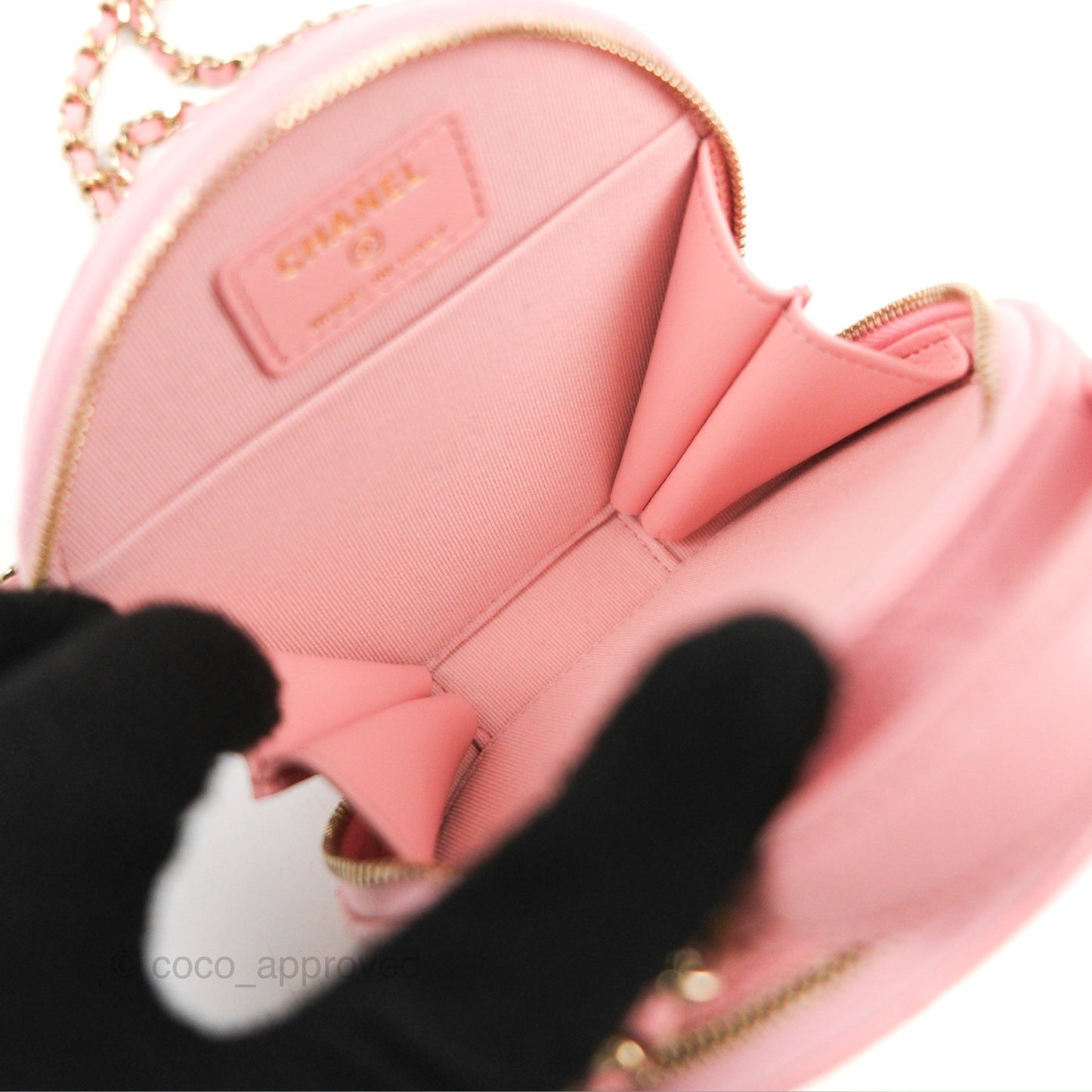 Chanel Mini Round Vanity Bag with Handle Pink Caviar 22C