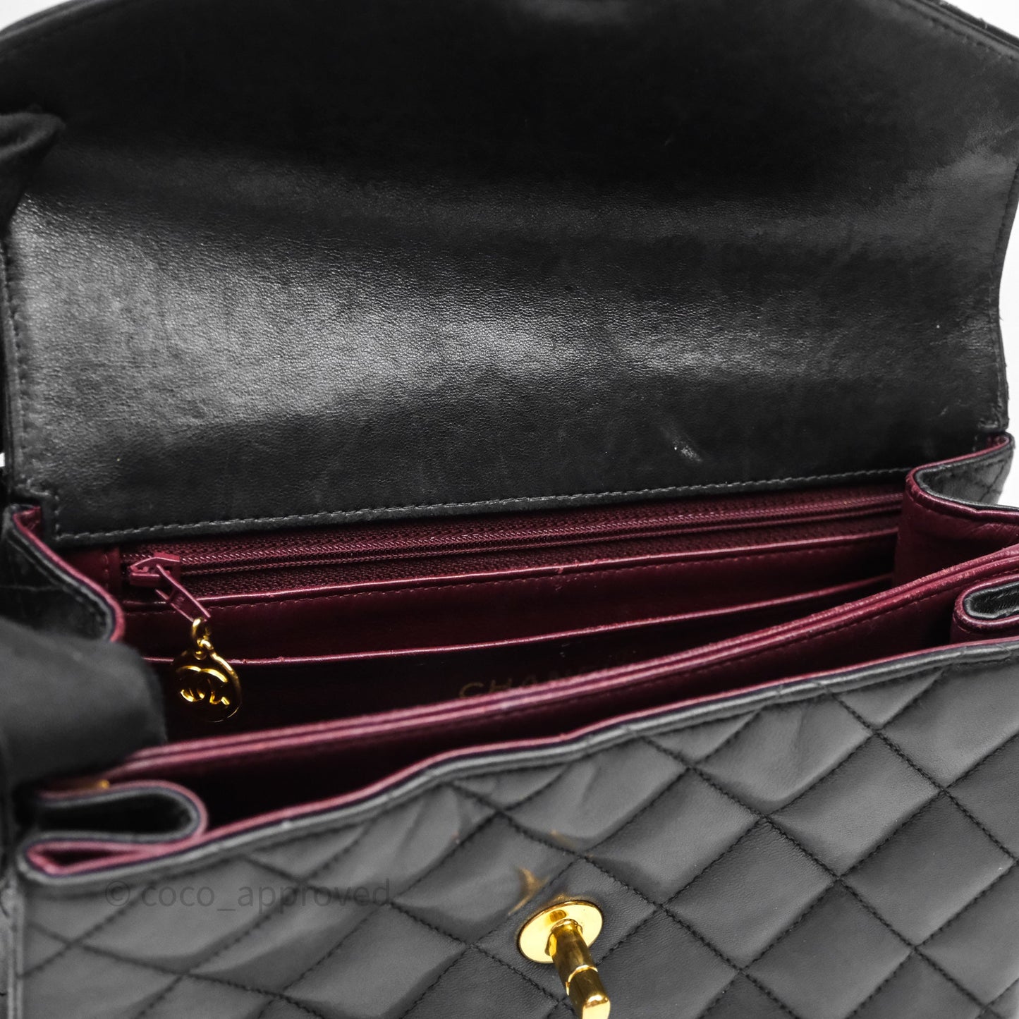 Chanel Vintage Black Lambskin Flap Bag 24K Gold Hardware