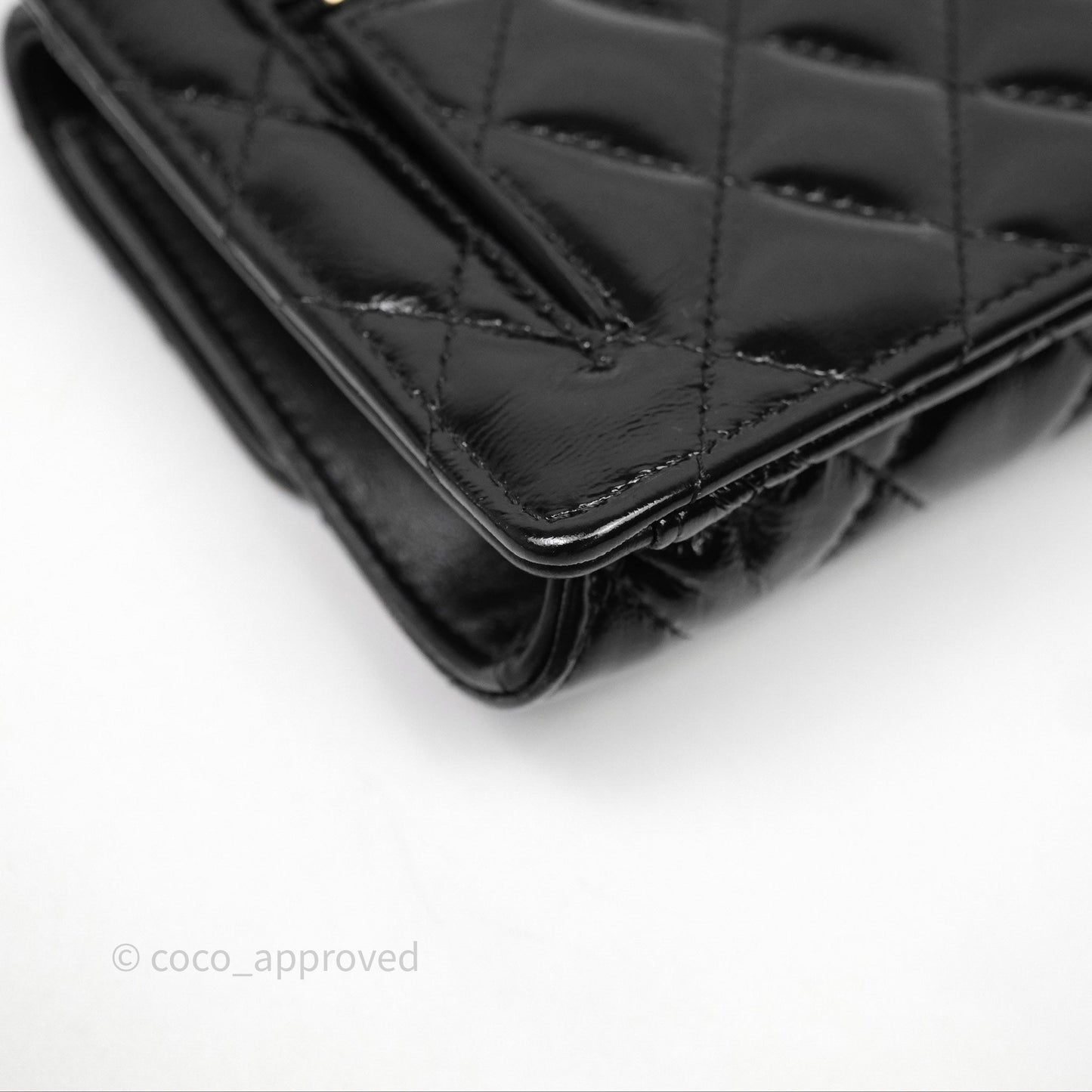 Chanel Quilted Clutch With Chain Black Gold Hardware