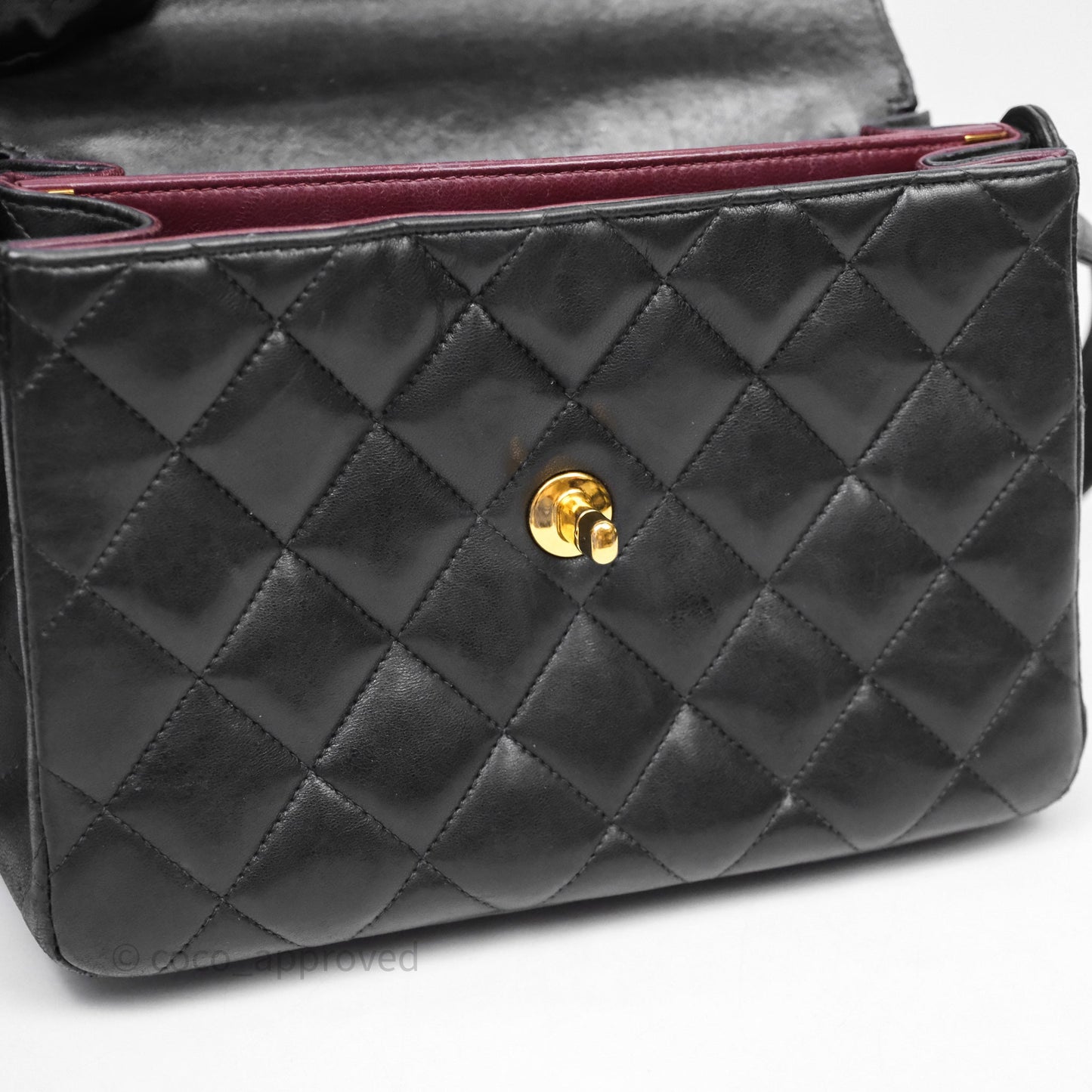 Chanel Vintage Black Lambskin Flap Bag 24K Gold Hardware