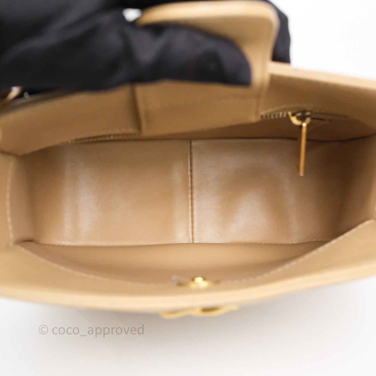 Chanel Quilted Hobo Tote Bag Beige Aged Gold Hardware
