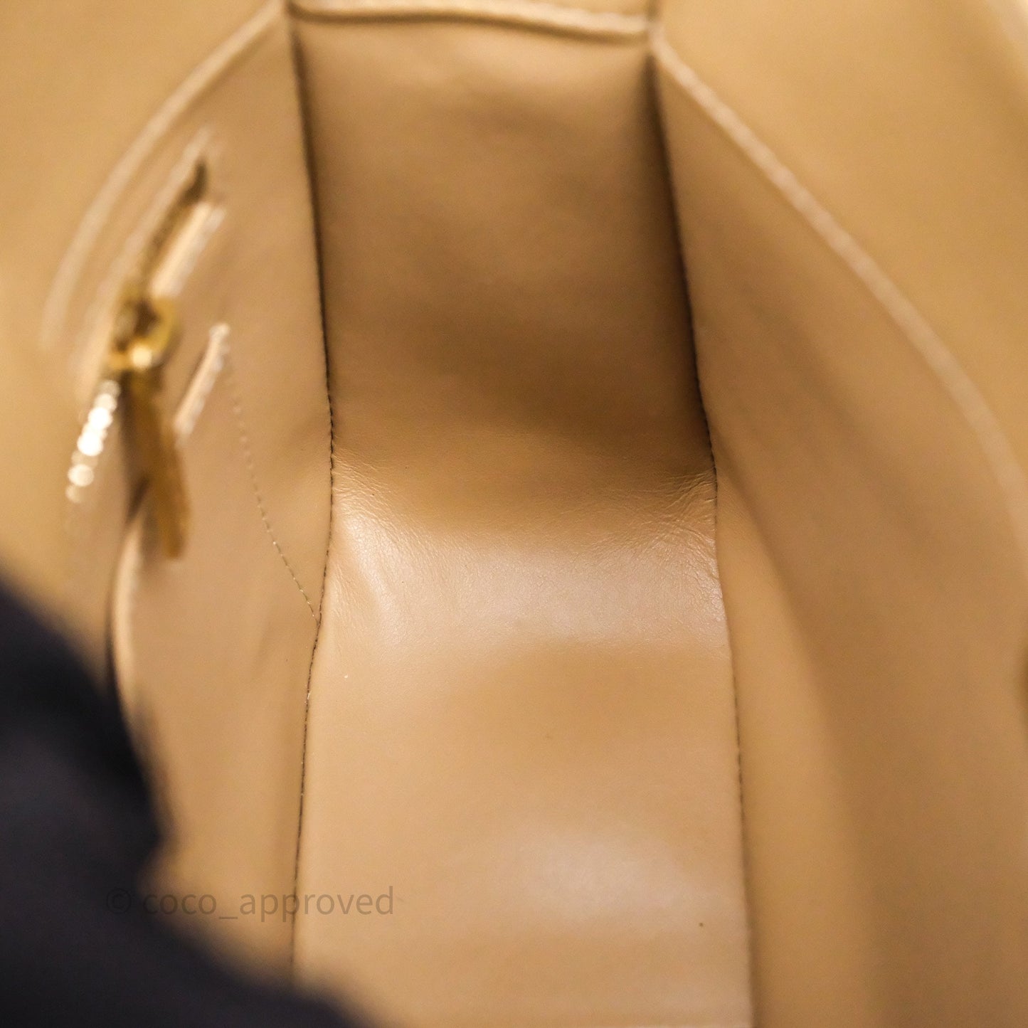 Chanel Quilted Hobo Tote Bag Beige Aged Gold Hardware