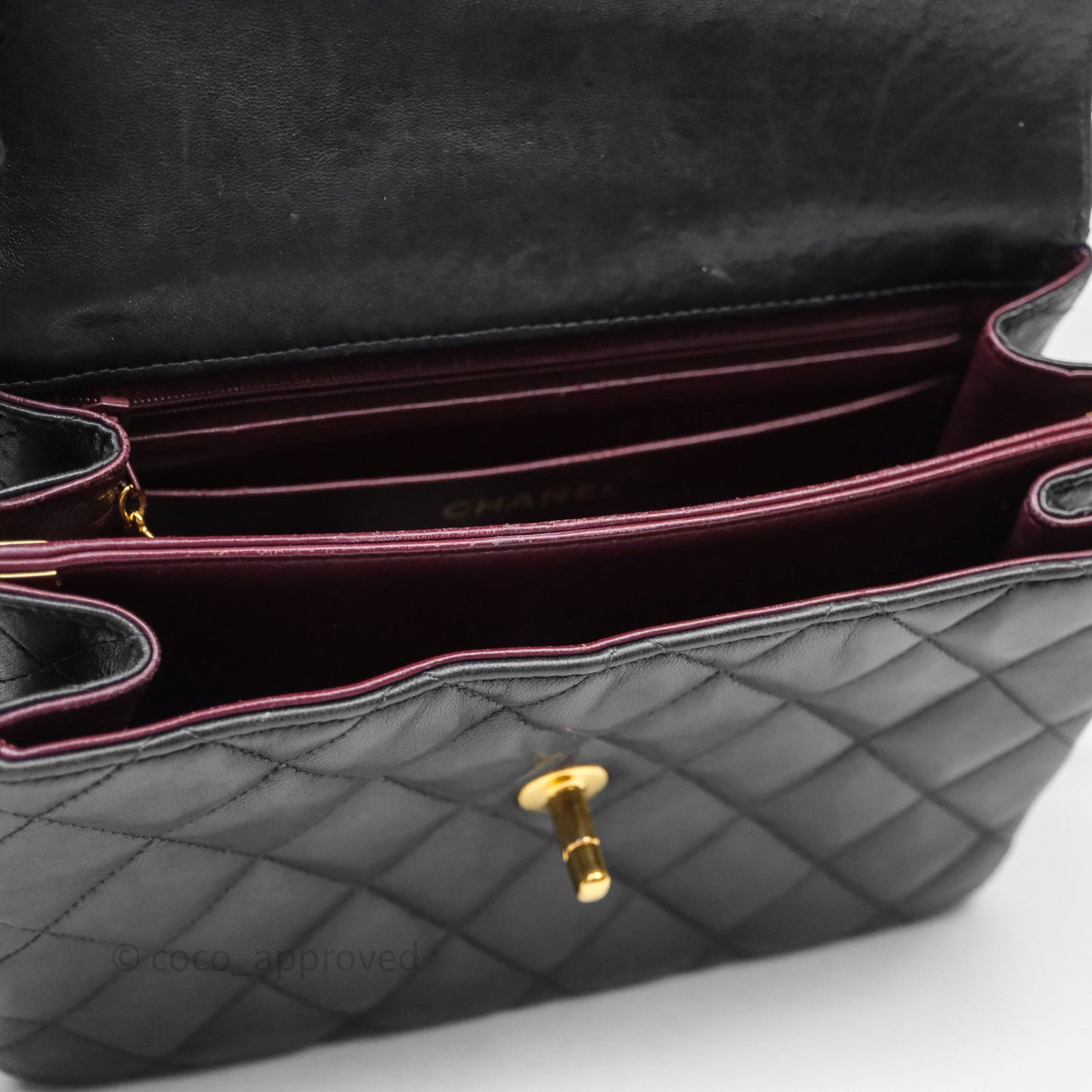 Chanel Vintage Black Lambskin Flap Bag 24K Gold Hardware