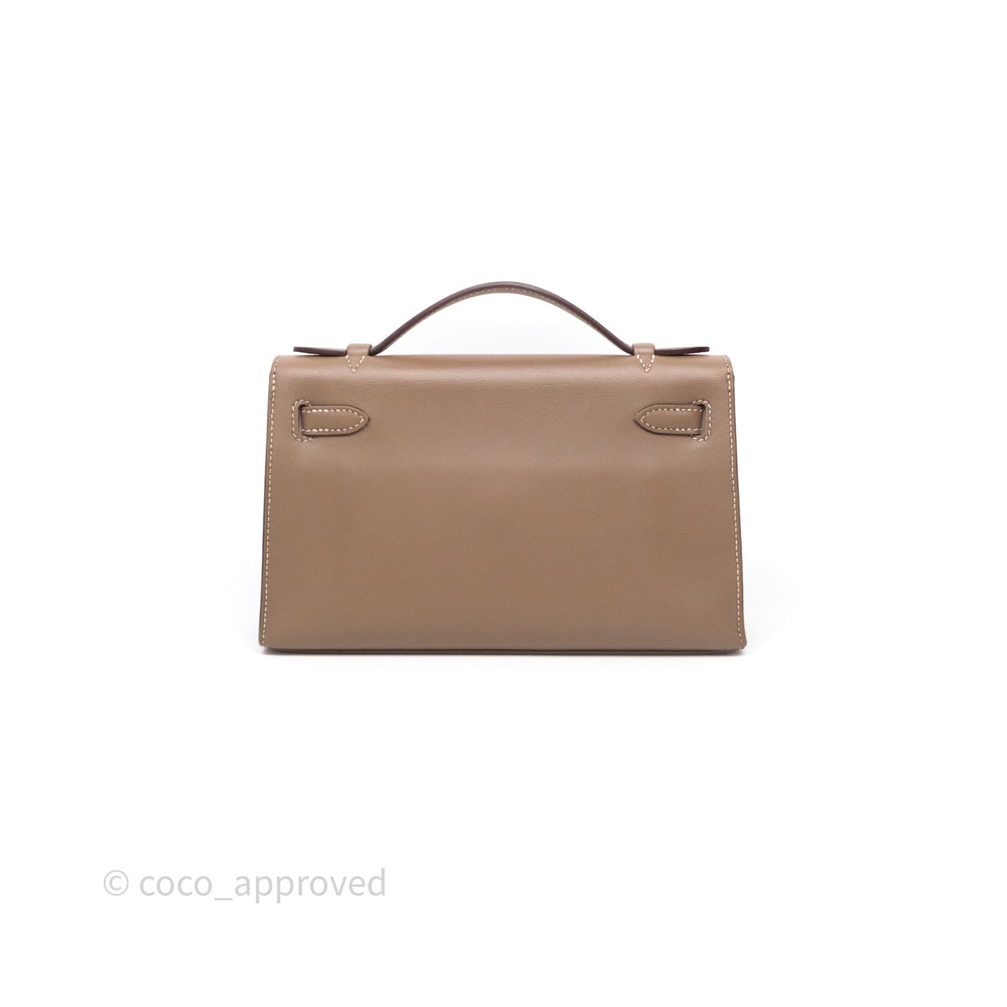 Hermès Kelly Pochette Clutch Etoupe 18 Swift Palladium Hardware