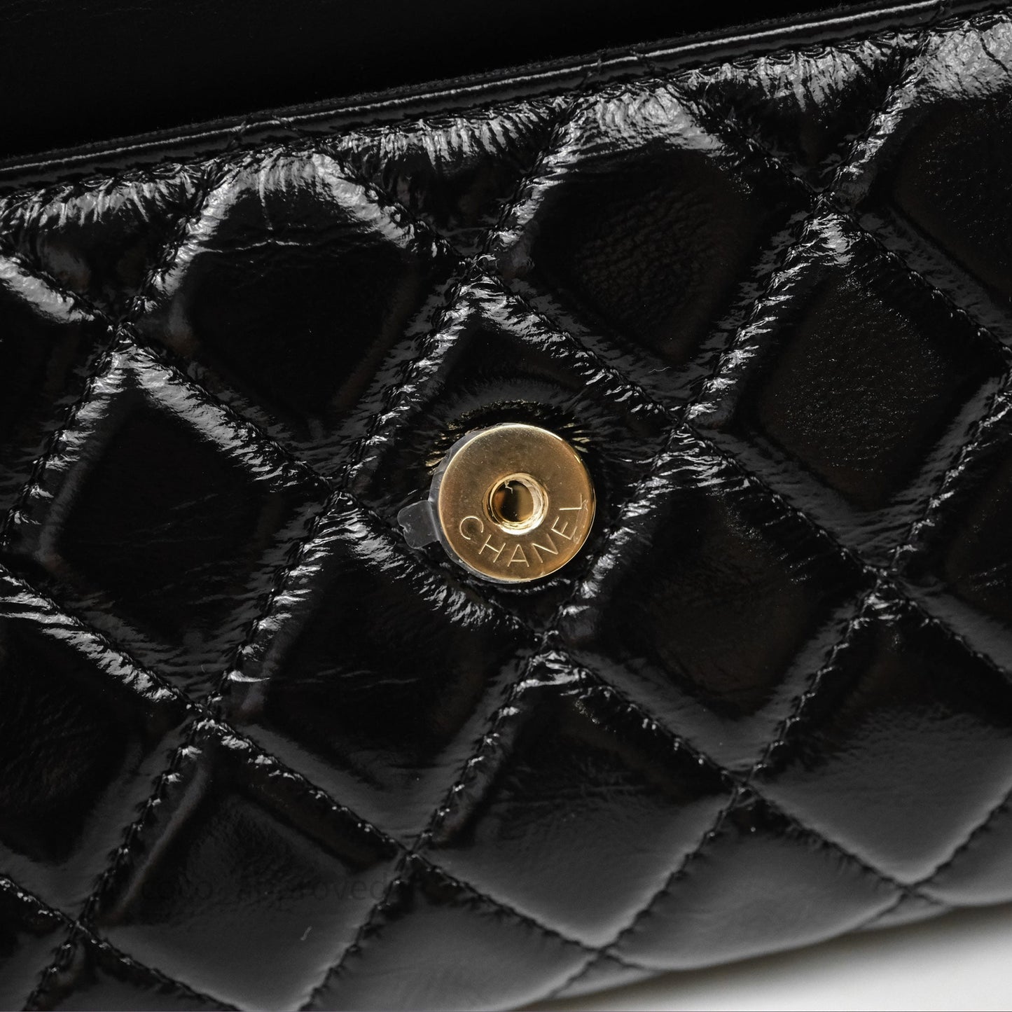 Chanel Quilted Clutch With Chain Black Gold Hardware