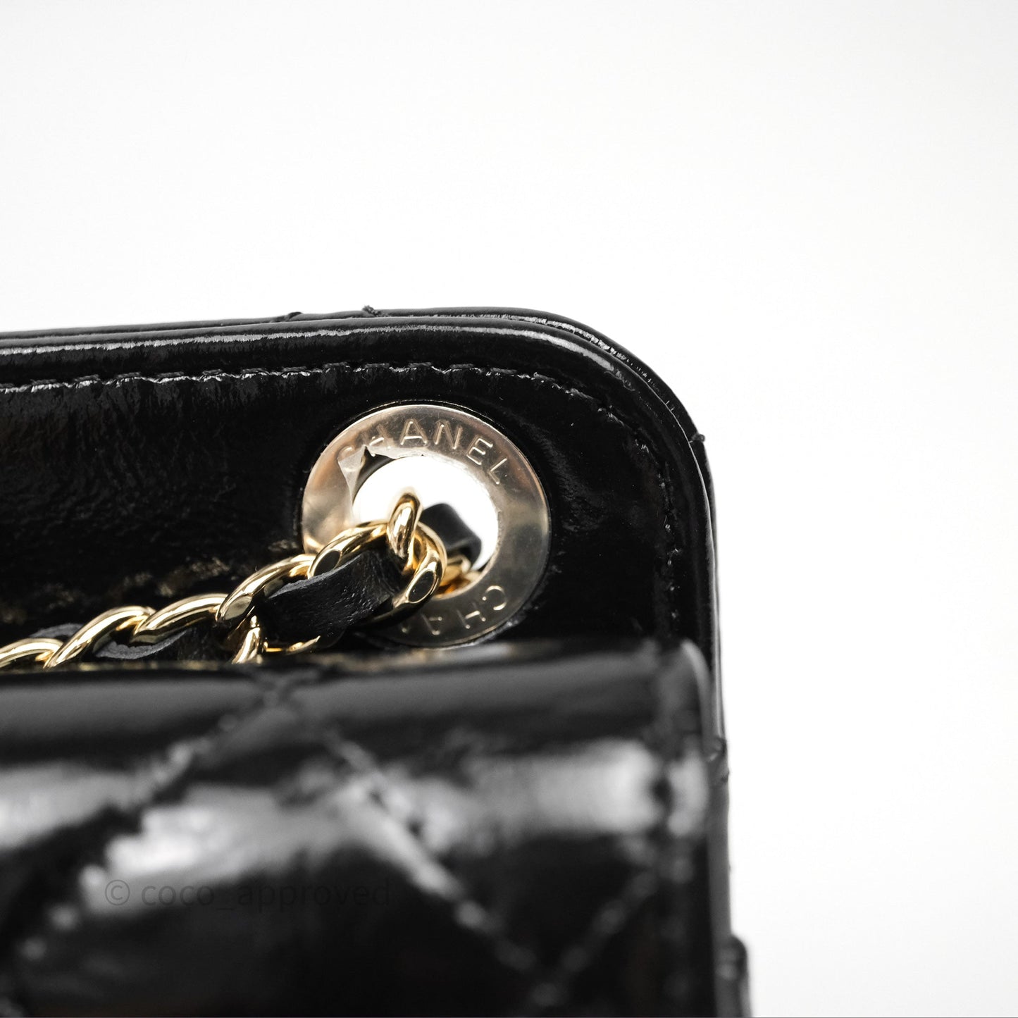 Chanel Quilted Clutch With Chain Black Gold Hardware