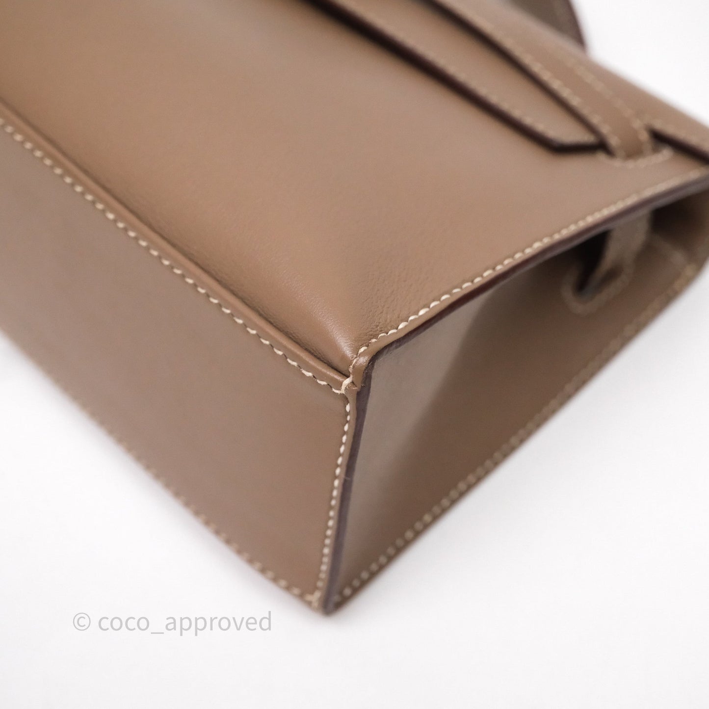 Hermès Kelly Pochette Clutch Etoupe 18 Swift Palladium Hardware
