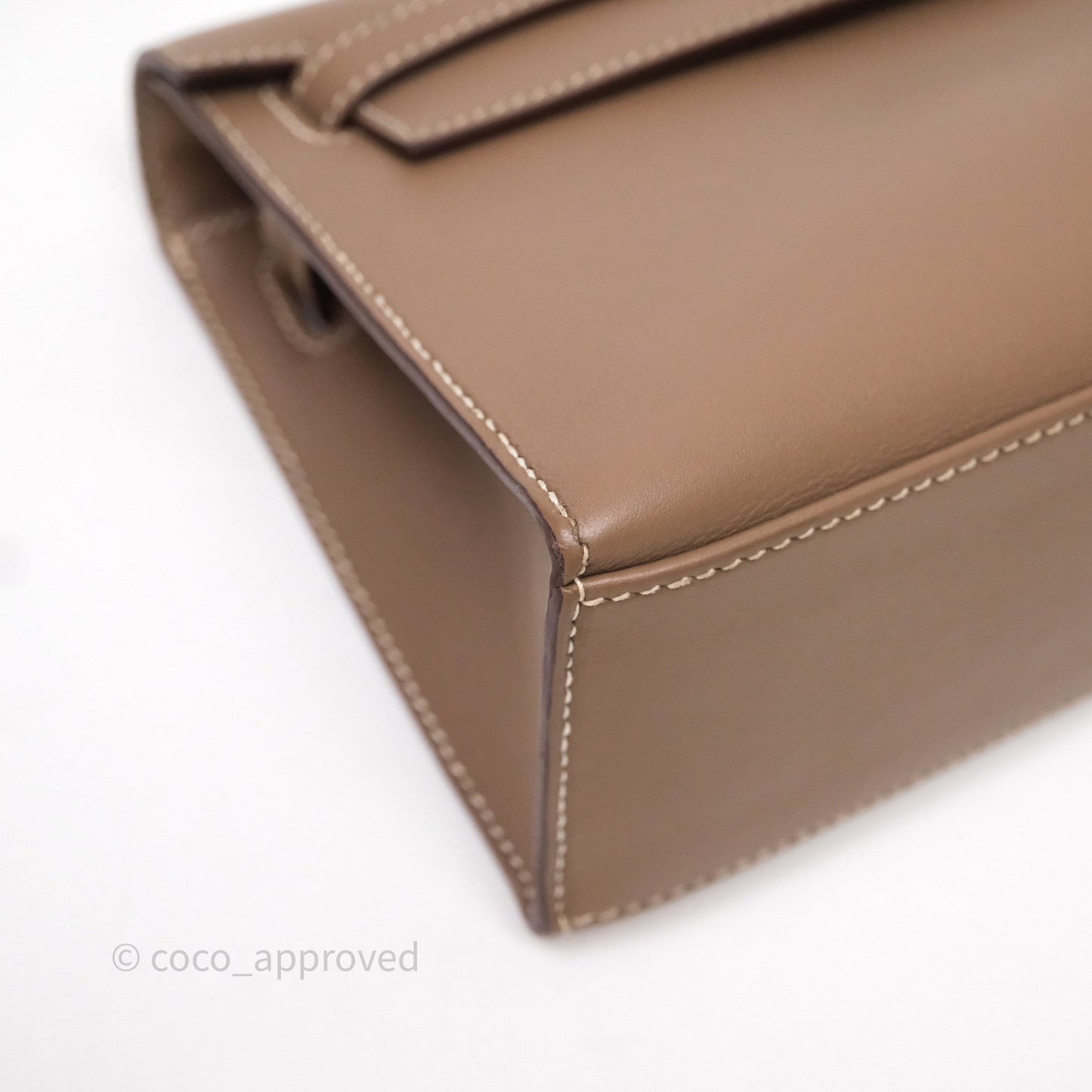 Hermès Kelly Pochette Clutch Etoupe 18 Swift Palladium Hardware