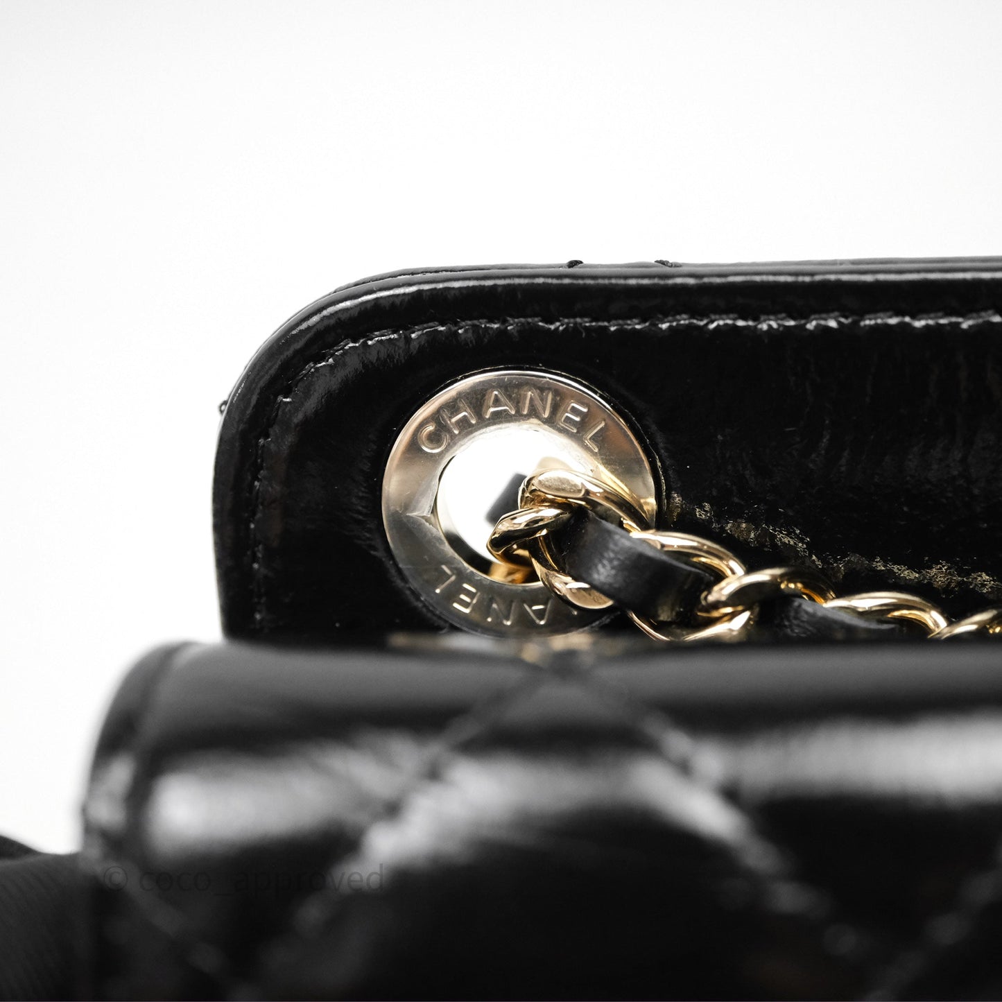 Chanel Quilted Clutch With Chain Black Gold Hardware