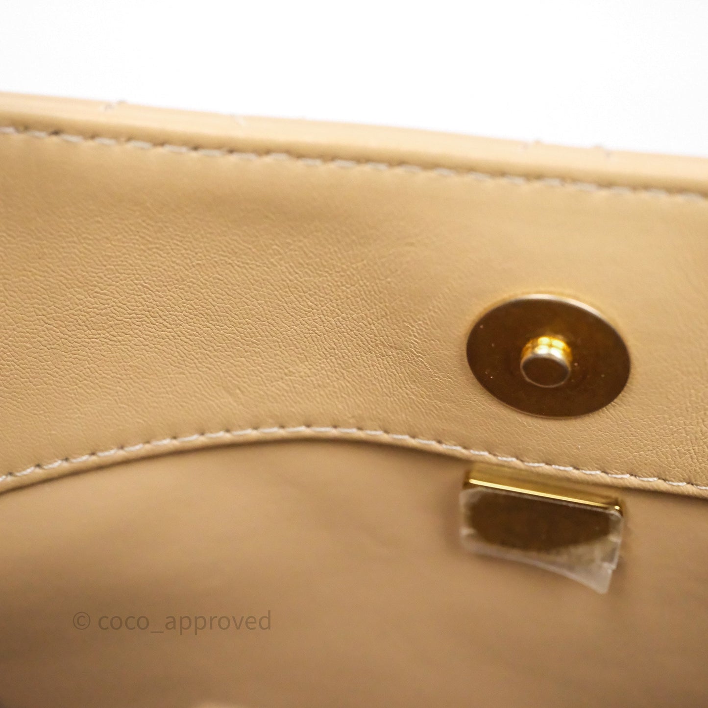 Chanel Quilted Hobo Tote Bag Beige Aged Gold Hardware