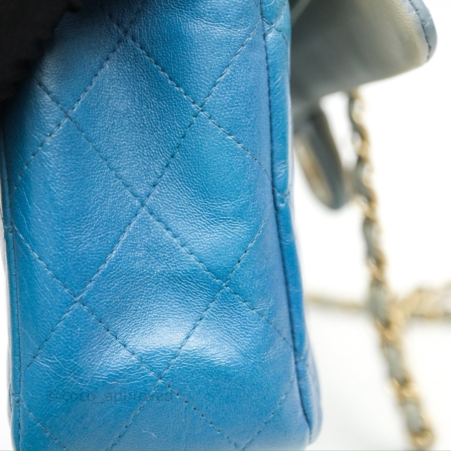Chanel Classic M/L Medium Flap Quilted Ombre Blue Lambskin Gold Hardware
