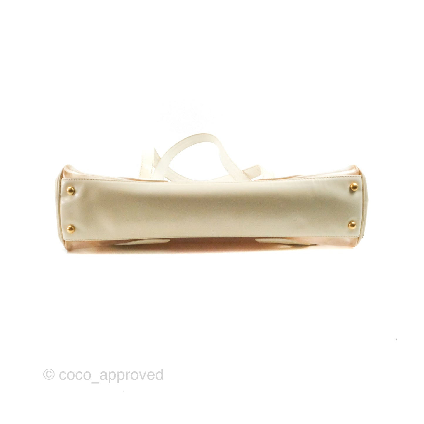 Chanel Vintage Clear Vinyl Tote Bag White Patent
