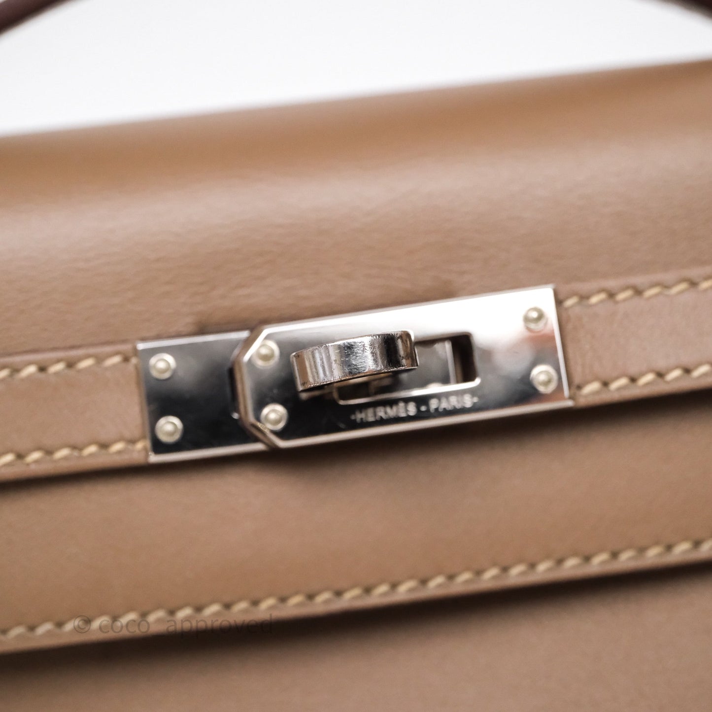 Hermès Kelly Pochette Clutch Etoupe 18 Swift Palladium Hardware
