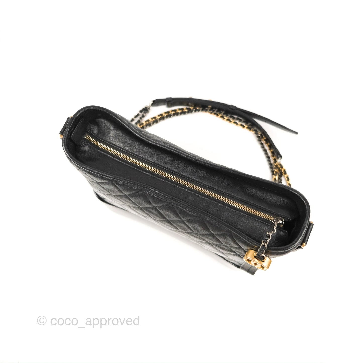 Chanel Large Gabrielle Hobo Black Patent Goatskin Mixed Hardware 18S
