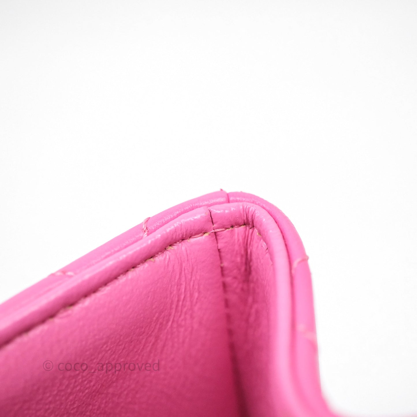 Chanel Mini Square Flap Quilted Pink Lambskin Silver Hardware