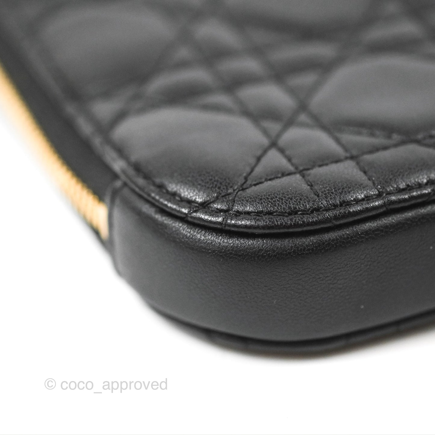 Christian Dior Lady Dior Phone Holder Black Cannage Lambskin