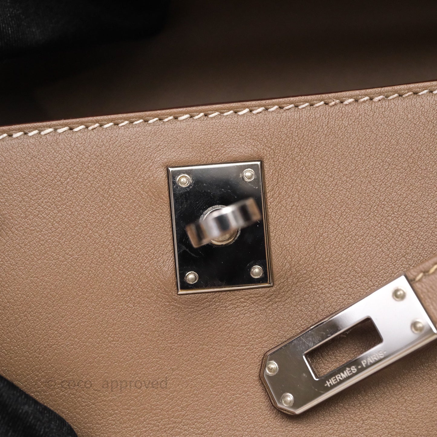 Hermès Kelly Pochette Clutch Etoupe 18 Swift Palladium Hardware