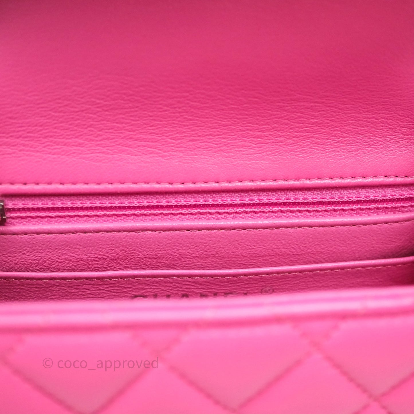 Chanel Mini Square Flap Quilted Pink Lambskin Silver Hardware