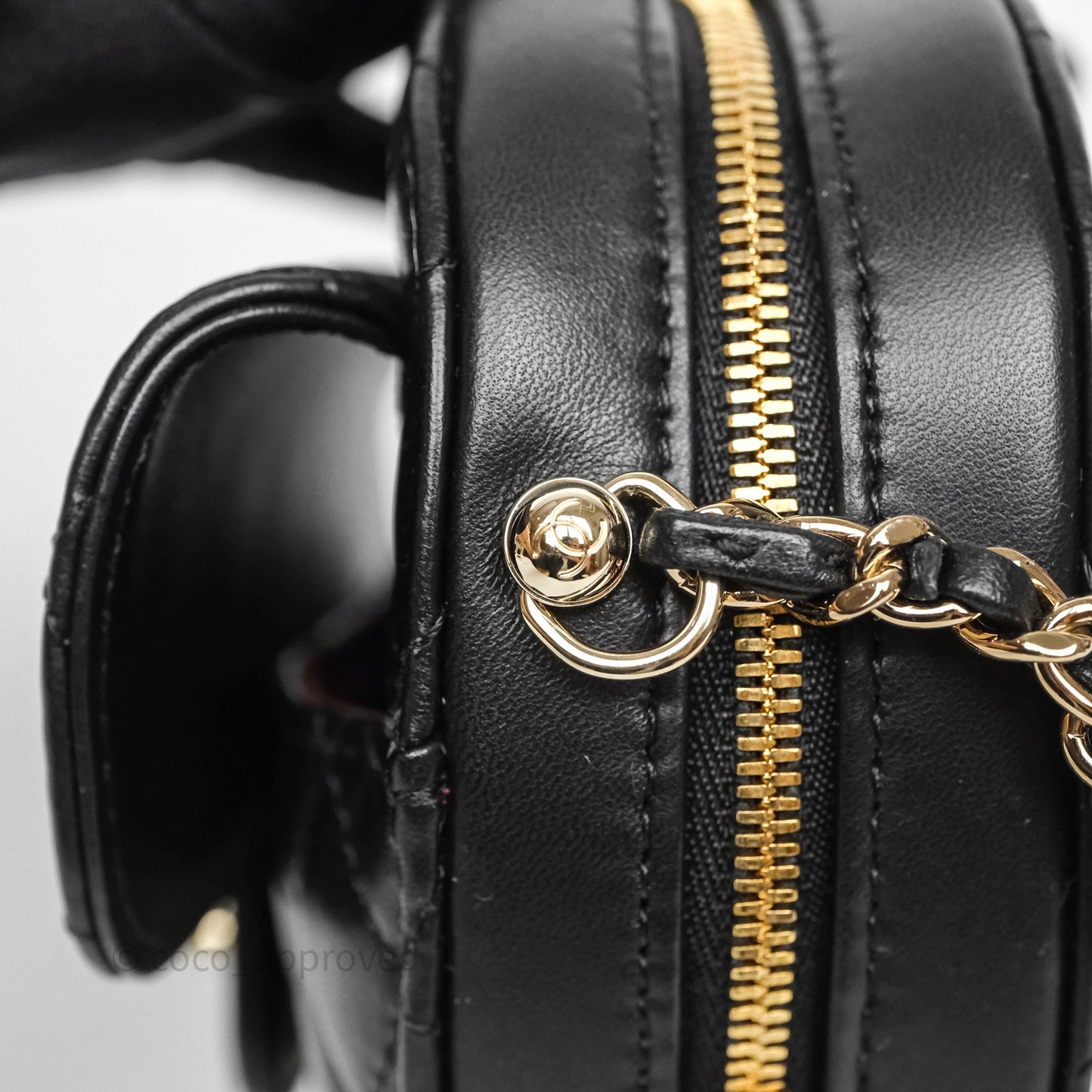 Chanel Large Heart Bag Black Lambskin Gold Hardware 22S