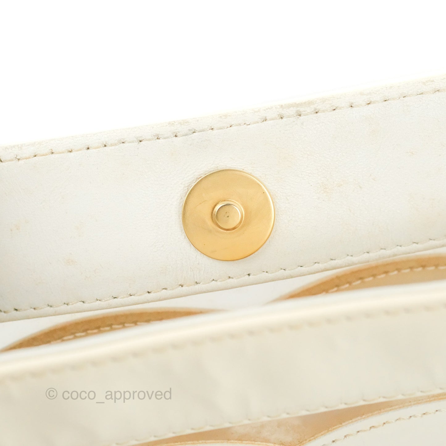 Chanel Vintage Clear Vinyl Tote Bag White Patent